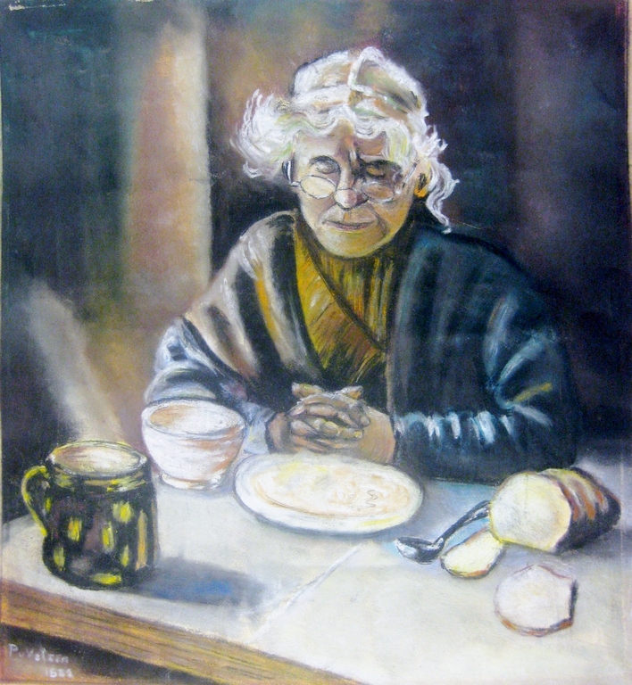 Pieter van Velzen (1911-1990, Loosdrecht) - Biddende vrouw - 1933 kopen? Bied vanaf 75!