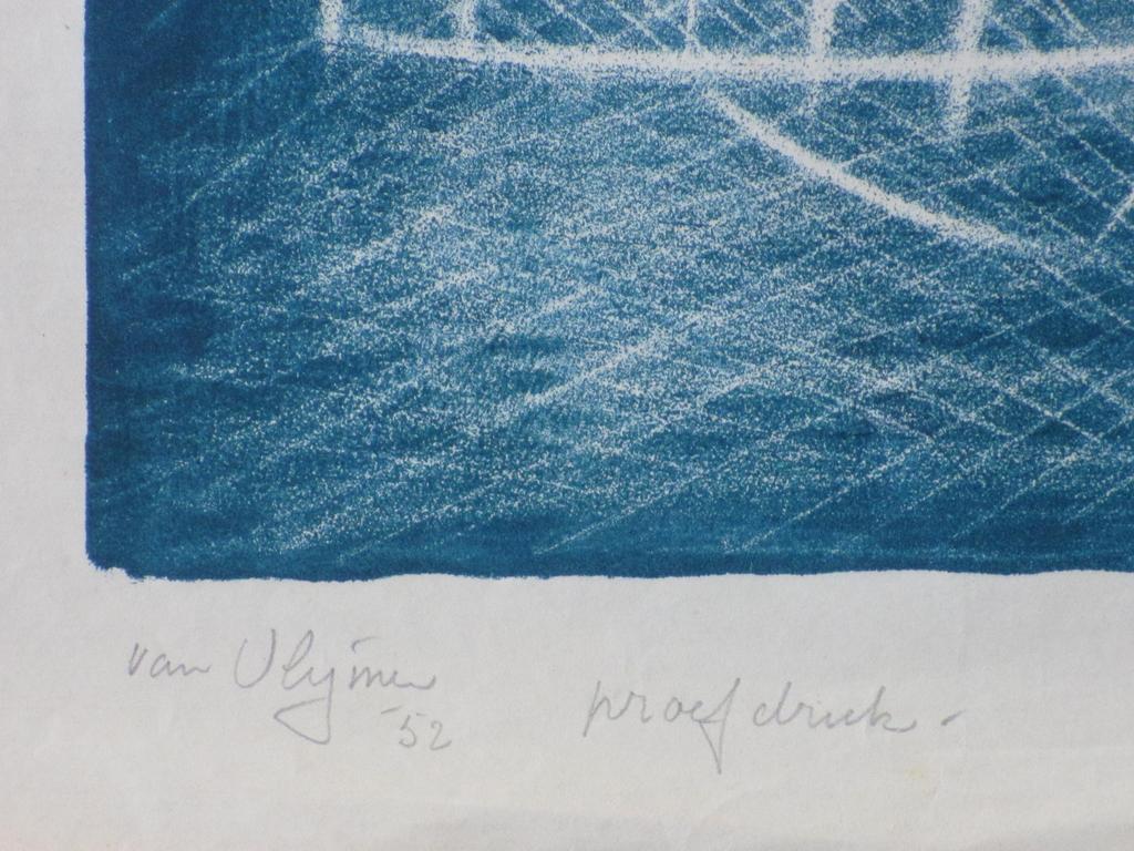 Koos van Vlijmen, Vrije abstracte compositie, Kleurenlitho kopen? Bied vanaf 35!