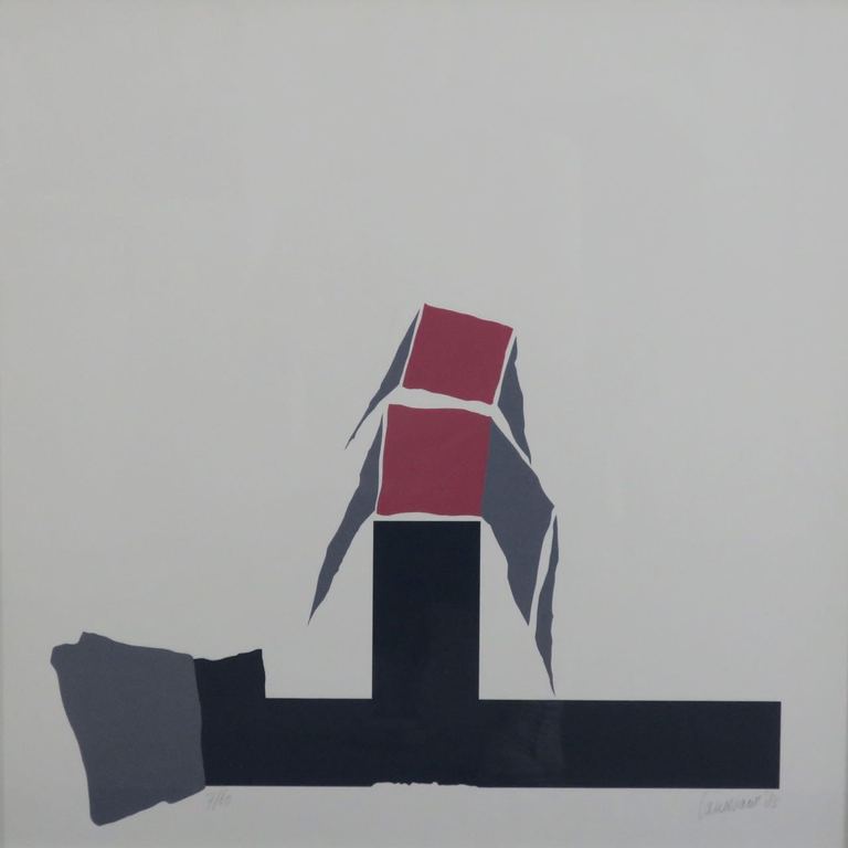 Hans Landsaat: Zeefdruk, Zonder titel - Ingelijst kopen? Bied vanaf 1!