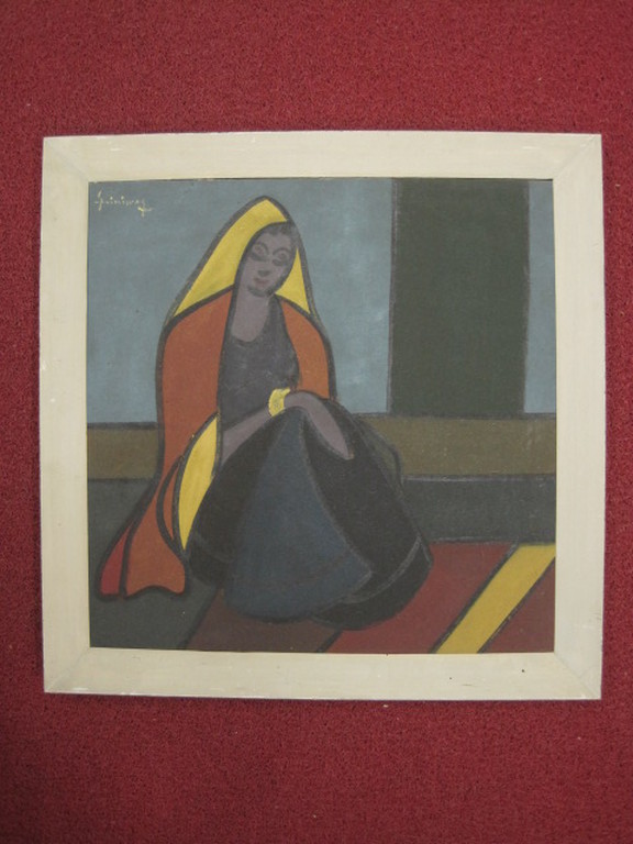 Fraai Art-Deco olieverf "zittende vrouw" gesigneerd omstreeks 1930 kopen? Bied vanaf 1!