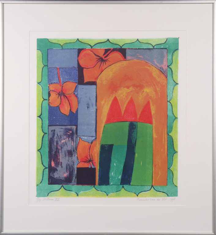 Fenneke van der Elst: Litho, Stilleven XX - Ingelijst kopen? Bied vanaf 20!