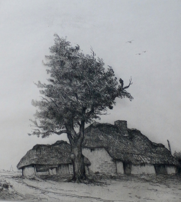 Dirk Baksteen - ets: In de kempen verkocht voor € 80!