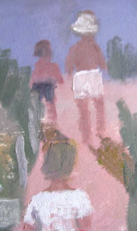 Hendrik Jan Visser (1945) - NAAR HET STRAND - acryl op stevig papier kopen? Bied vanaf 25!