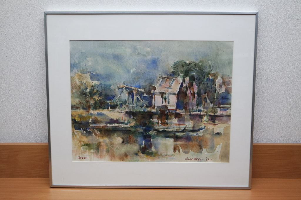 Wim van Aken (1933) - aquarel - Muiden kopen? Bied vanaf 90!