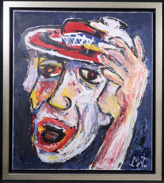 Martin van Wordragen: Olieverf op doek, Straatzanger - Ingelijst verkocht voor € 851!