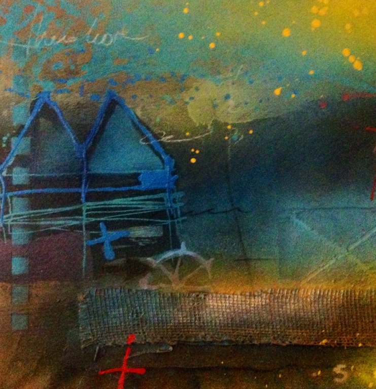 Theo koster, gemengde techniek op doek, het regend zonnestralen kopen? Bied vanaf 1!