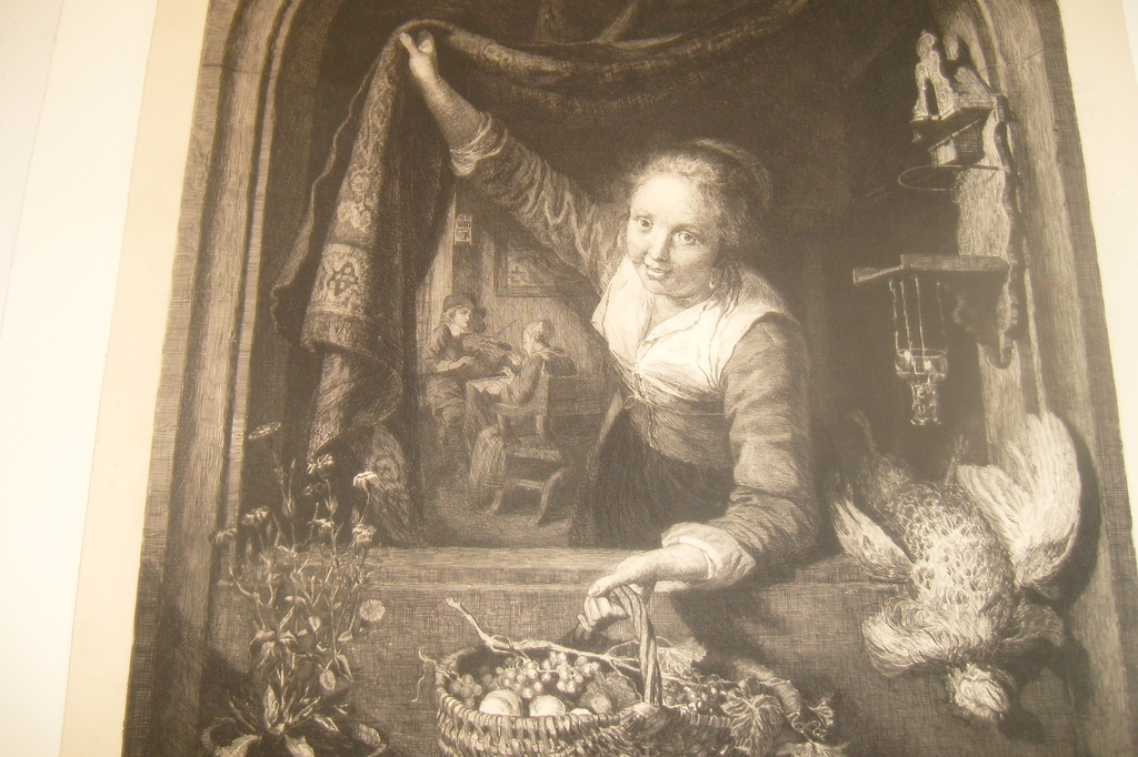 Willem Steelink sr.1.,ets, meisje met fruitmand  kopen? Bied vanaf 50!