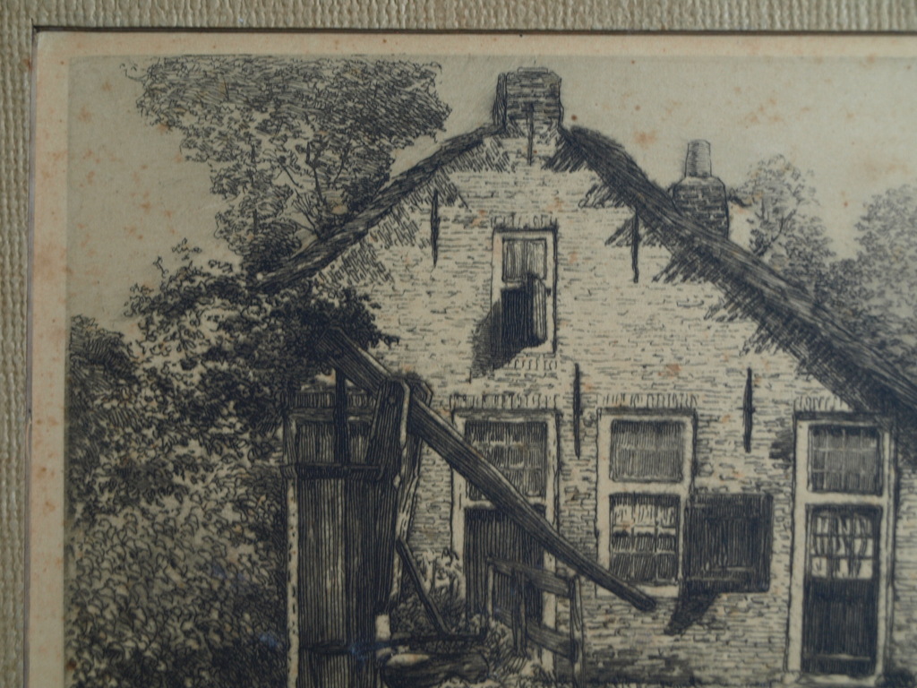 Johannes Josseaud : Ets , Laren NH – gesigneerd – 1916 kopen? Bied vanaf 1!