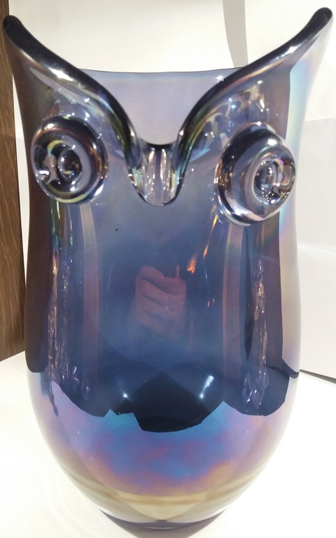 grote  paarse uilenvaas  met parelmoer  kopen? Bied vanaf 45!