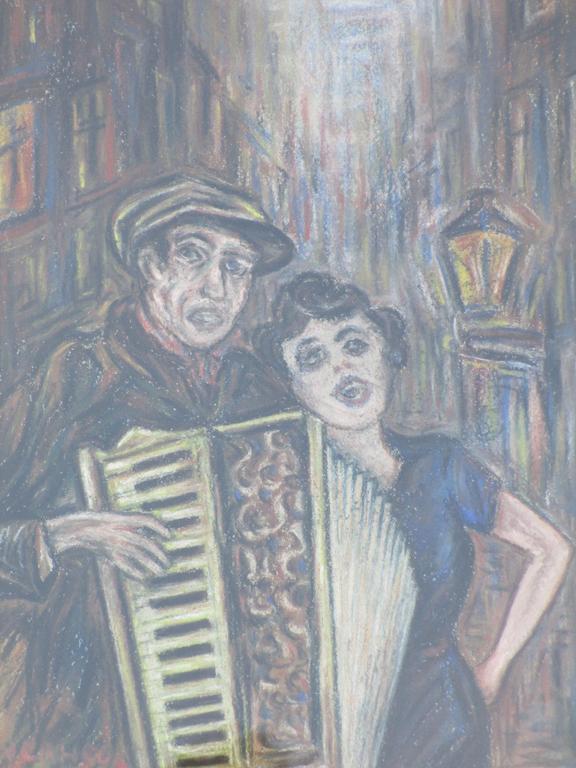 J.A.Verheul, Straatmuzikanten, Pastel kopen? Bied vanaf 75!