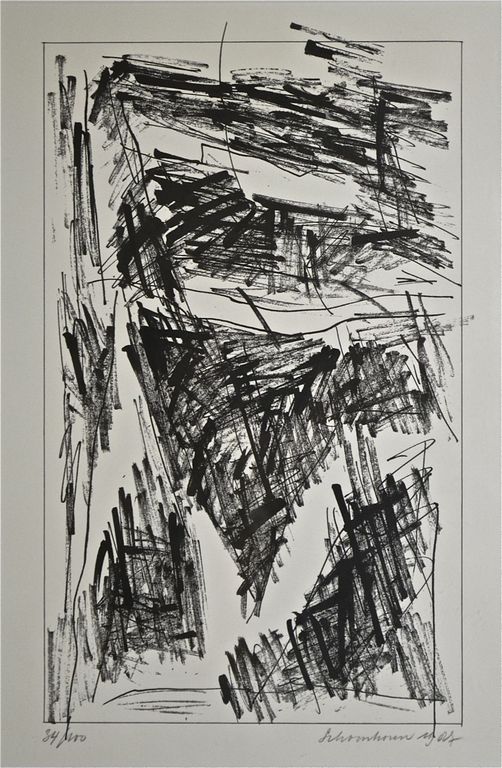 Jan Schoonhoven: Zeefdruk. Abstracte compositie kopen? Bied vanaf 250!