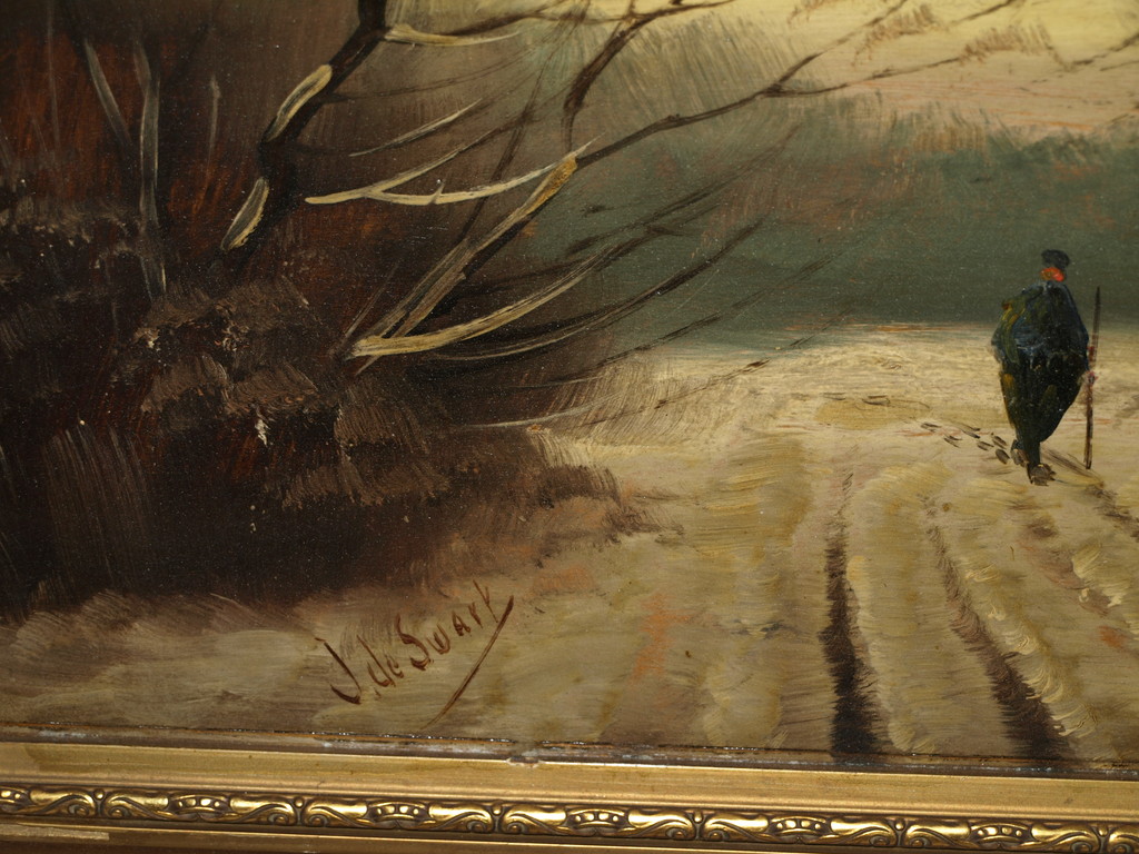 J. de Swart – Olieverf op hout – Winterlandschap -Gesigneerd & ingelijst–ca 1965 kopen? Bied vanaf 1!