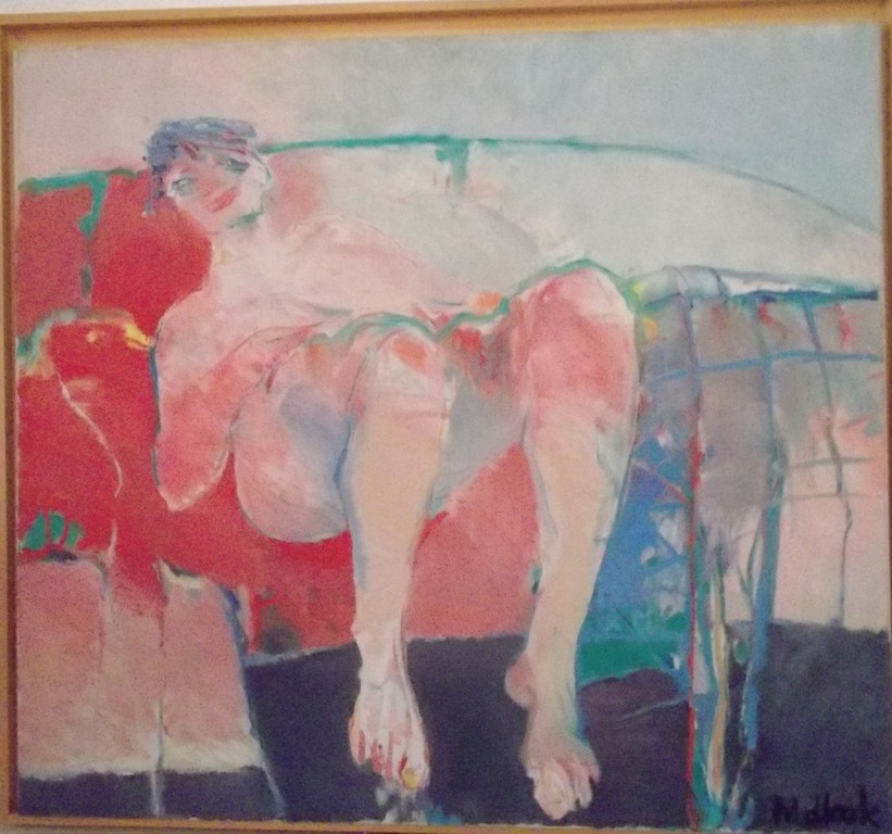 Acryl schilderij, naakt. Afmetingen 100 x 110 cm. Gesigneerd r.o. kopen? Bied vanaf 525!