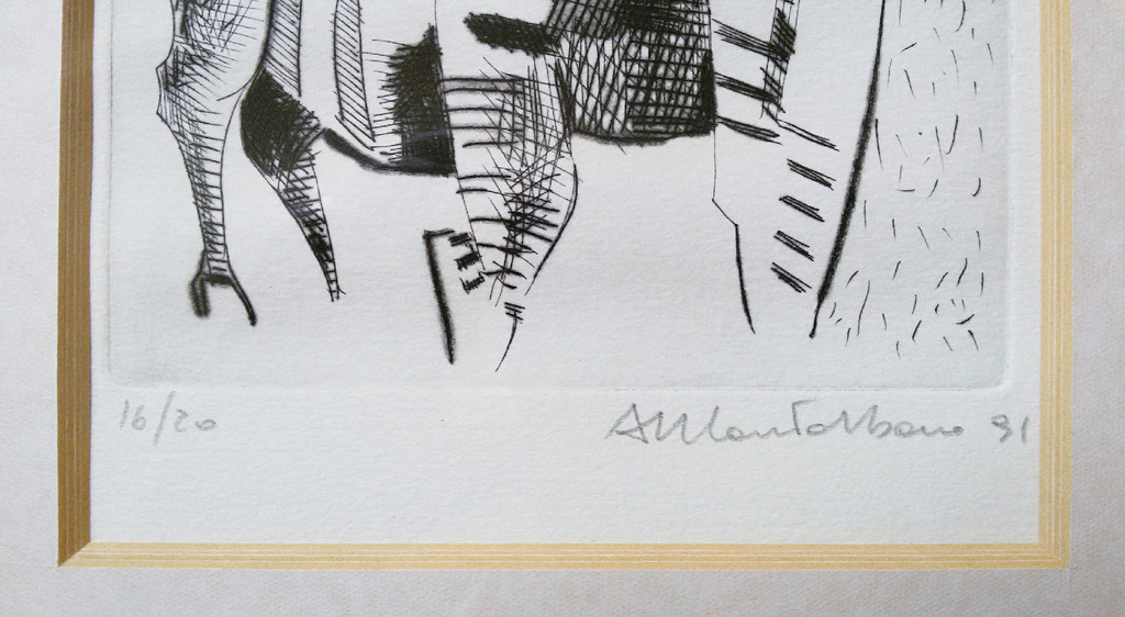 Kubistisch-achtig paard, ets (ingelijst) kopen? Bied vanaf 30!