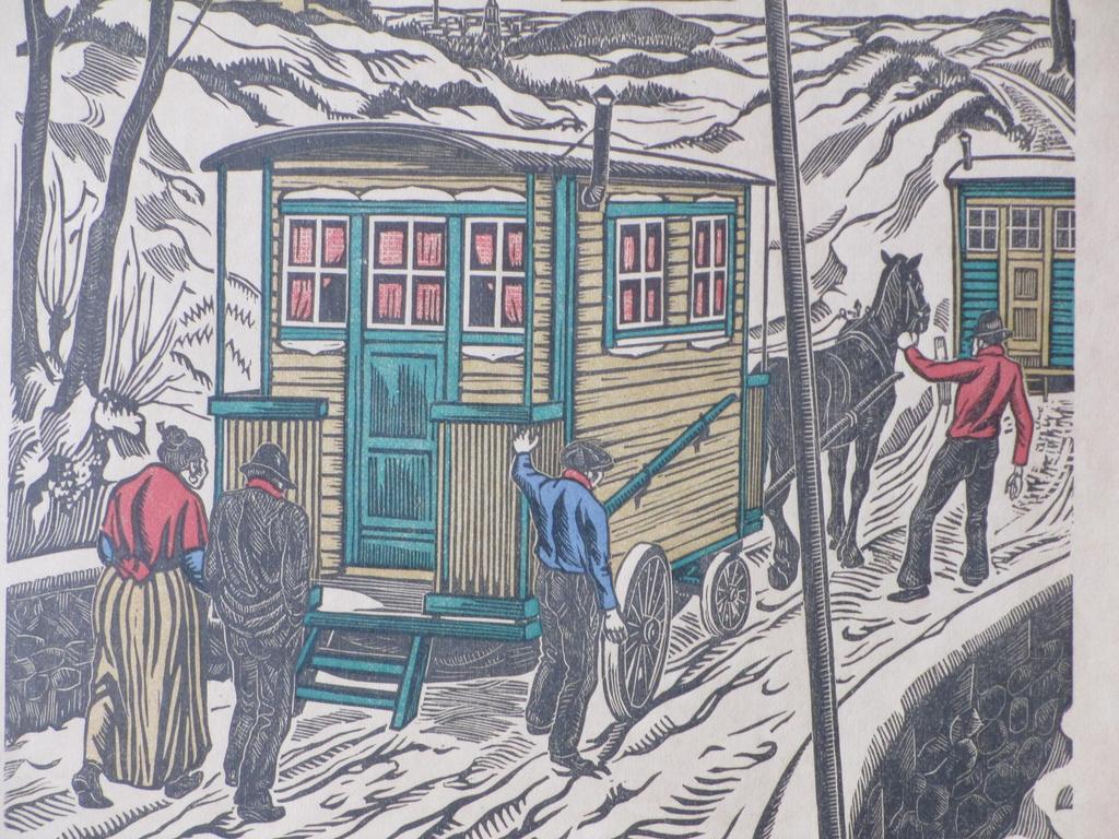 Jan Franken Pzn, Woonwagens, Kleurenhoutsnede kopen? Bied vanaf 1!