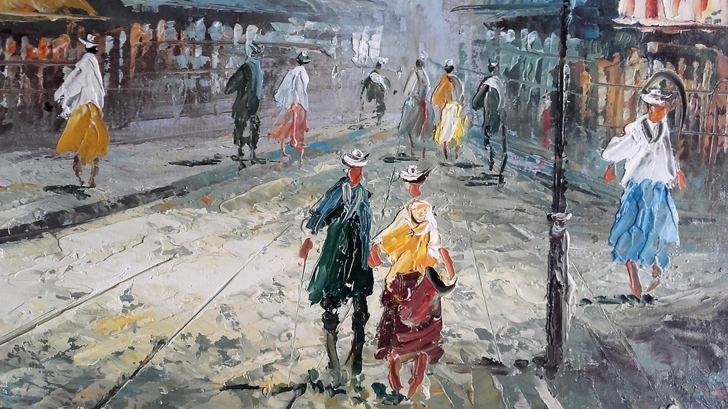 Burnett - Straatscene Parijs - Gesigneerd - 20e eeuw kopen? Bied vanaf 75!