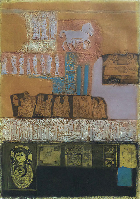 Ru van Rossem - Wandeling door de St. Marco, aquatint ets met reliëfdruk kopen? Bied vanaf 175!