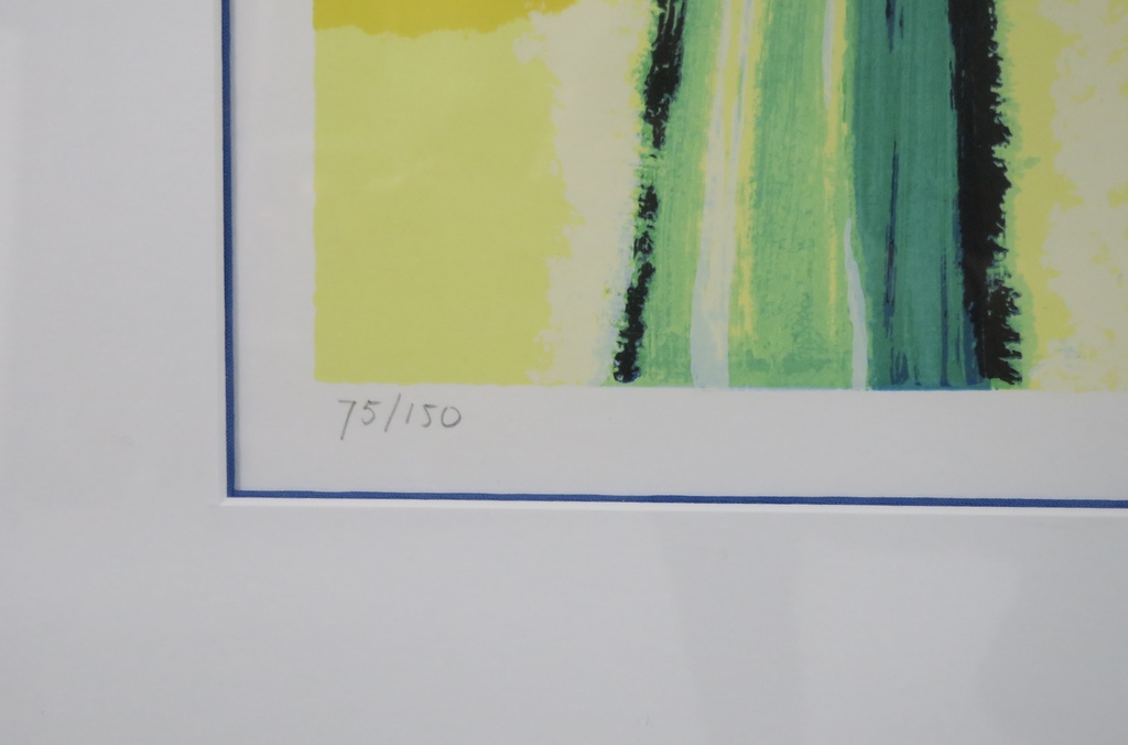 Saskia Bremer: Zeefdruk, Twee palmen A - Ingelijst kopen? Bied vanaf 1!