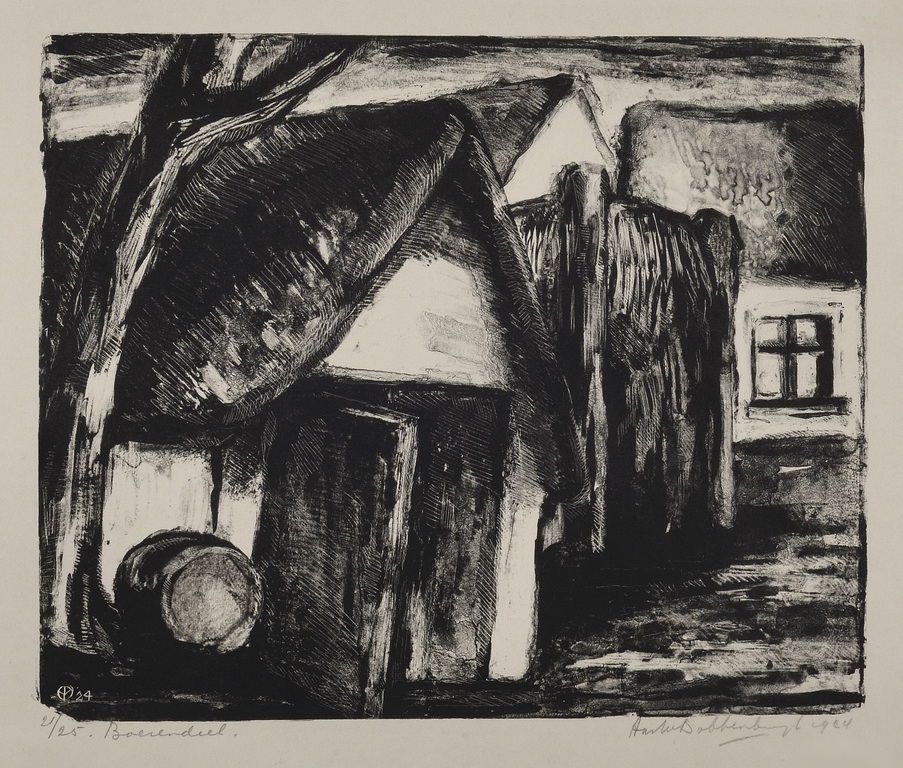 Aart van Dobbenburgh: Litho - Boerendeel - 1924 verkocht voor € 35!