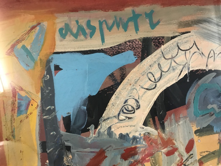 Dominique Chan Olieverf op papier. Titel: Du Jours kopen? Bied vanaf 1!