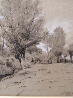 Jan Hillebrand Wijsmuller - J.H. Wijsmuller 1855-1925 pasteltekening "bij Breukelen" Haagse School ca 1890 verkocht voor € 75!