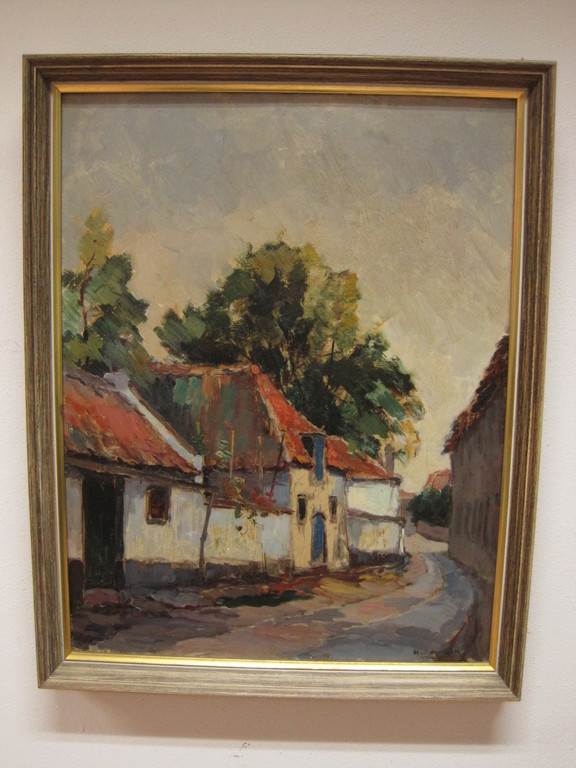 H V Doornik 1880-1936 olieverf  "zomer in Elburg" Gelderland  omstreeks 1920 verkocht voor € 140!