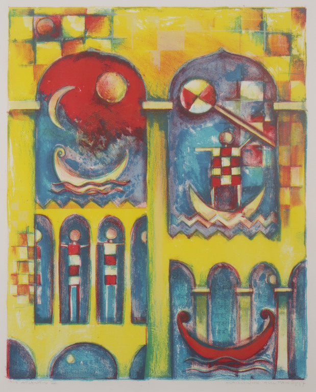 Marianne Aulman: Litho, Atlantis IV - Ingelijst kopen? Bied vanaf 1!