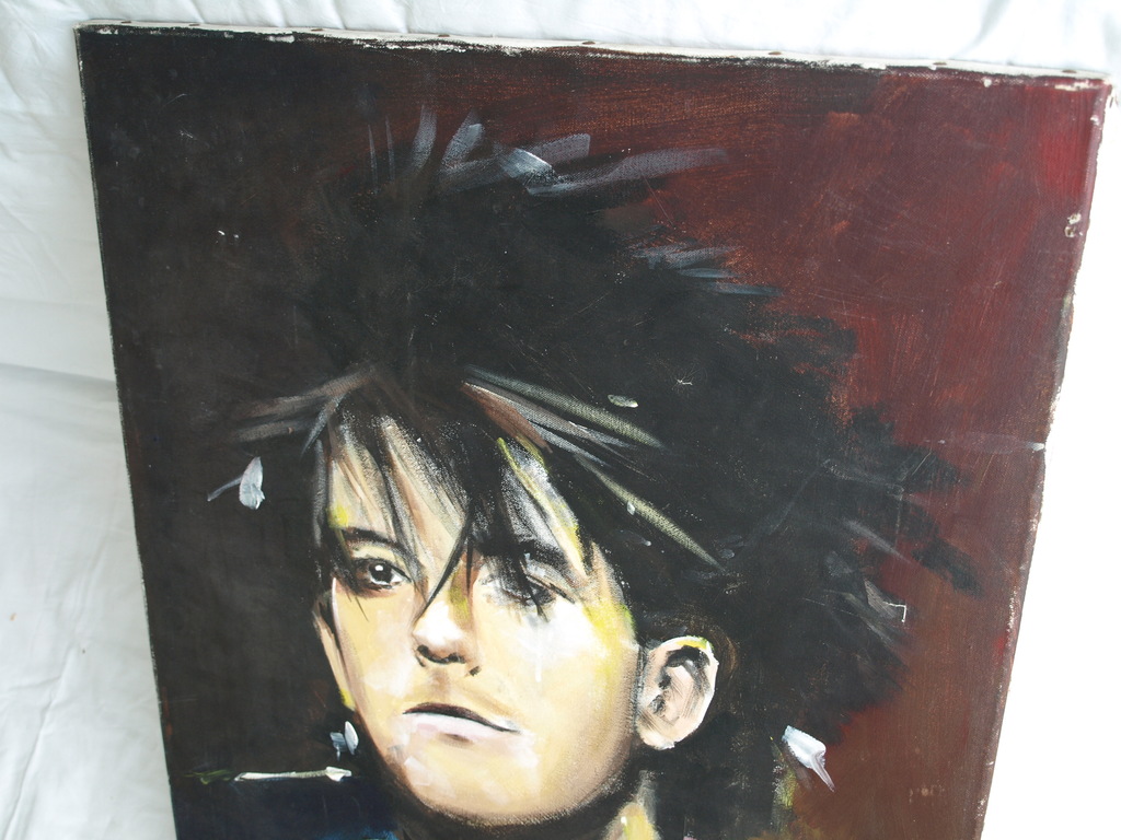 Peter Donkersloot ? : Acrylverf op doek – Robert Smith van “The Cure” - 80 x 60  kopen? Bied vanaf 1!