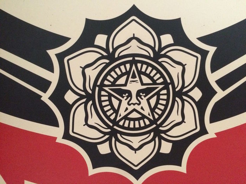 Buy Shepard Fairey: Kleurenlithografie 'Make Art Not War' - handgesigneerd? Bid from 89!