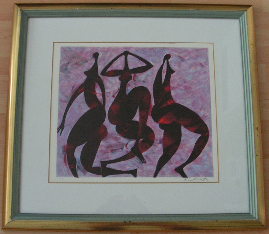 Harry Guttman - zeefdruk - 3 dansende vrouwen - ed; 300 kopen? Bied vanaf 60!
