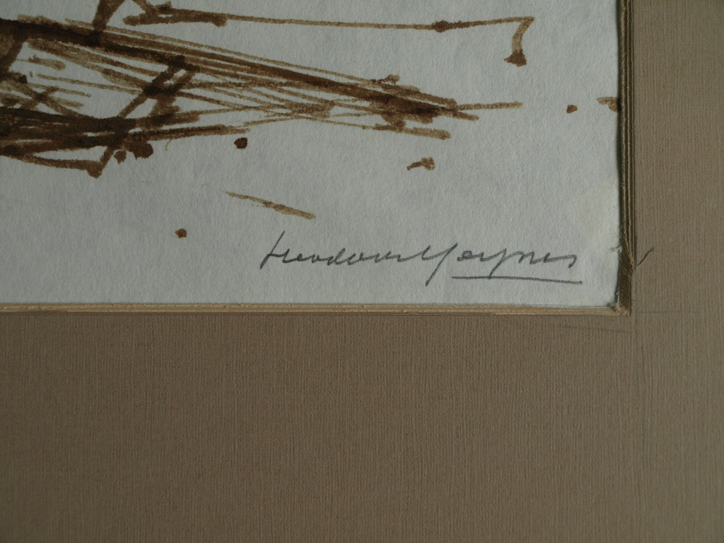 Theodoor Heynes : Sepia pentekening - Strandleven – Gesigneerd - ca 1970 kopen? Bied vanaf 50!