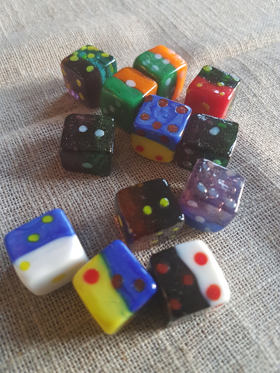 Dobbelen in Murano glas set van 12 pz - 1975/80 kopen? Bied vanaf 1!