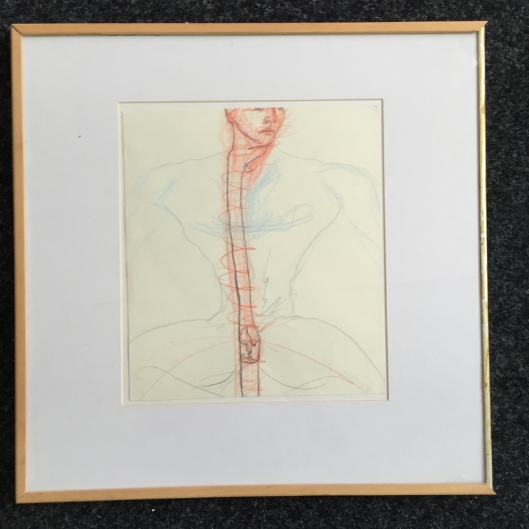Hans Abbing tekening  Verticaal kopen? Bied vanaf 20!