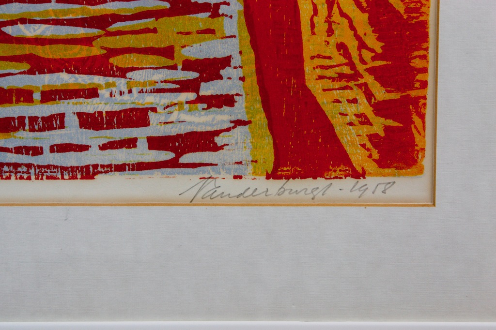 Flip van der Burgt: 3 kleuren houtsnede: Cannes kopen? Bied vanaf 175!