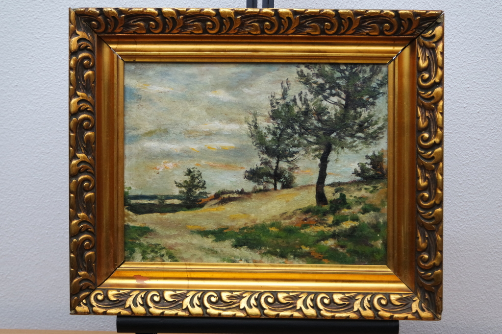 Onbekende kunstenaar - olieverf op paneel - landschap met bomen kopen? Bied vanaf 29!