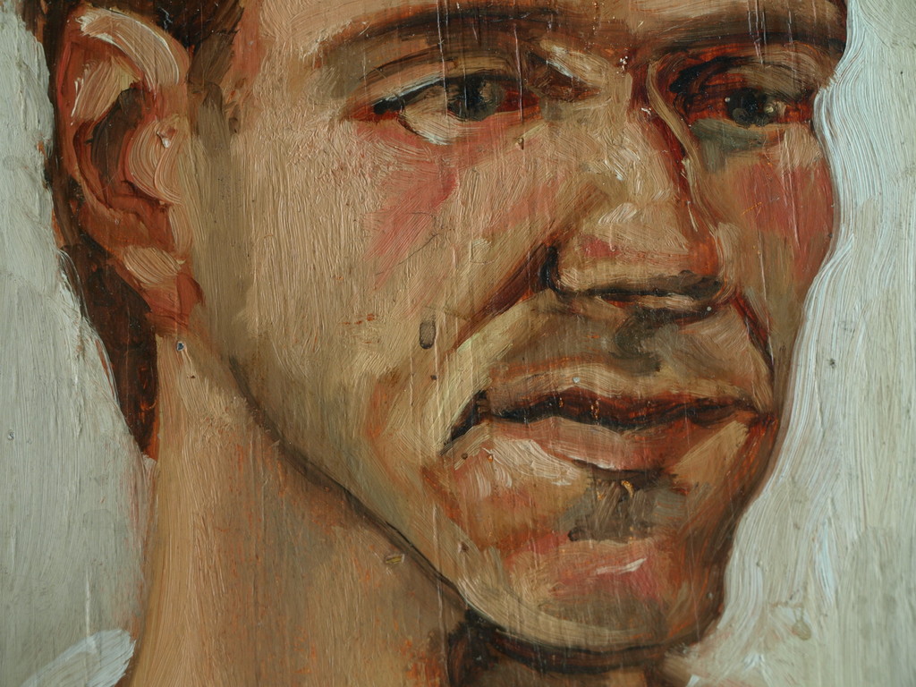 Peter Klashorst : acrylverf op paneel – Portret man – gesigneerd - ca 1998  kopen? Bied vanaf 75!