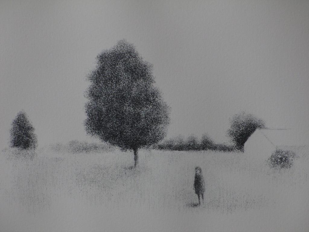 Metten Koornstra, Figuur in surrealistisch landschap, Litho verkocht voor € 65!