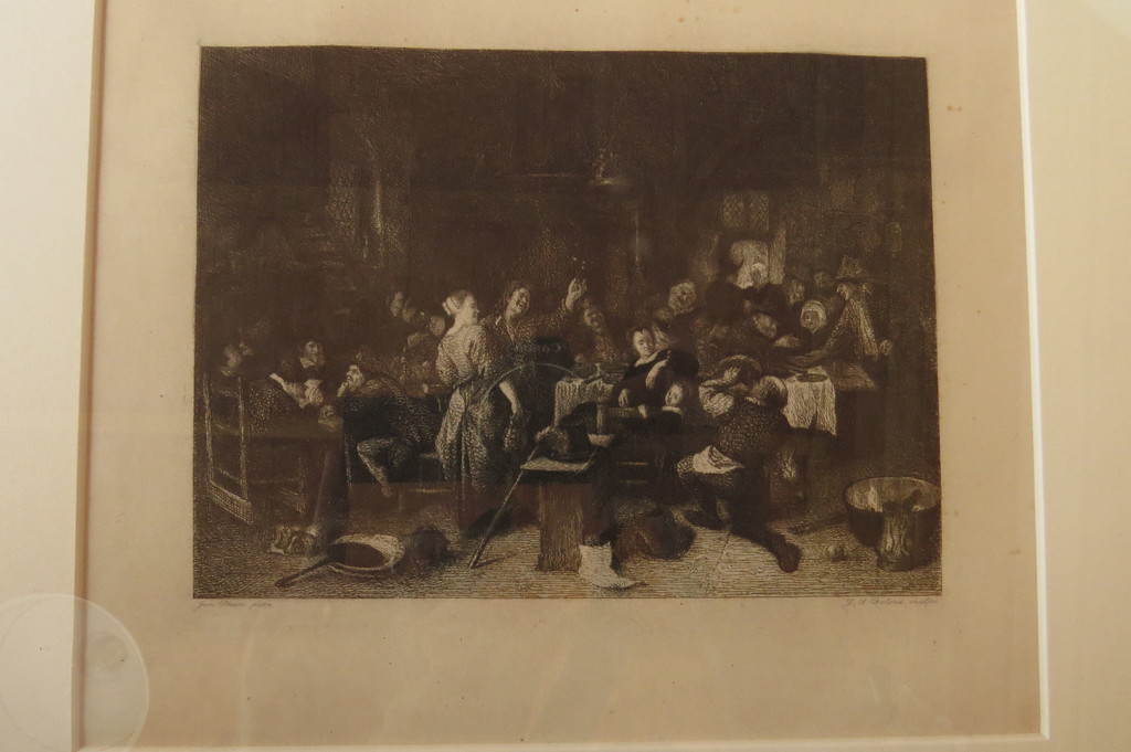 J.A Boland 1838 - 1922. Ets naar Jan Steen. kopen? Bied vanaf 10!