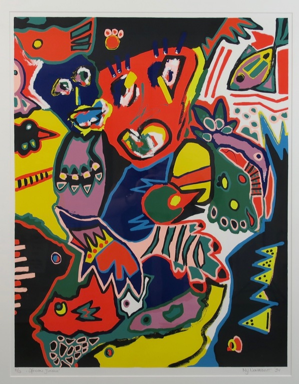 Marianne Naerebout: Zeefdruk, African Jungle - Ingelijst (groot) kopen? Bied vanaf 100!