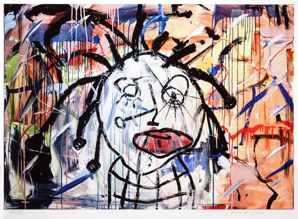 Paul Kostabi 'Fine Tooth', giclée, oplage 75, gesigneerd verkocht voor € 50!