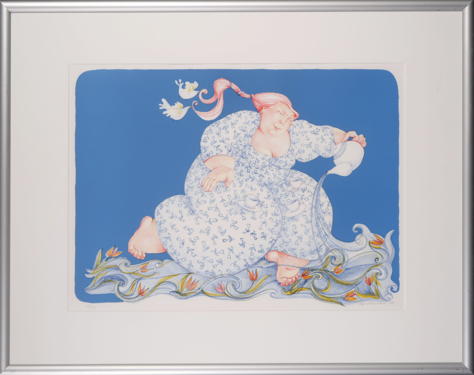 Ada Breedveld: Litho, De watervrouw - Ingelijst kopen? Bied vanaf 35!