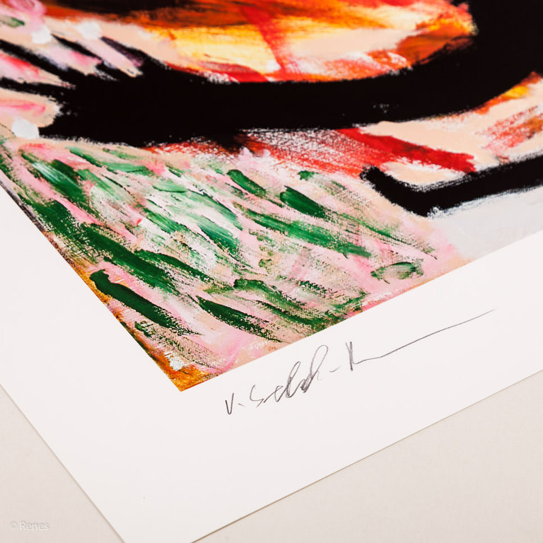 Volkmar Schulz-Rumpold 'Farbexplosion mit Halbkopf' - giclée, oplage 30 kopen? Bied vanaf 50!