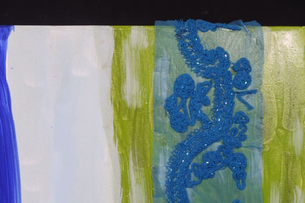 Meertje Kaal: Acryl en collage op doek, Ver gezicht kopen? Bied vanaf 1!