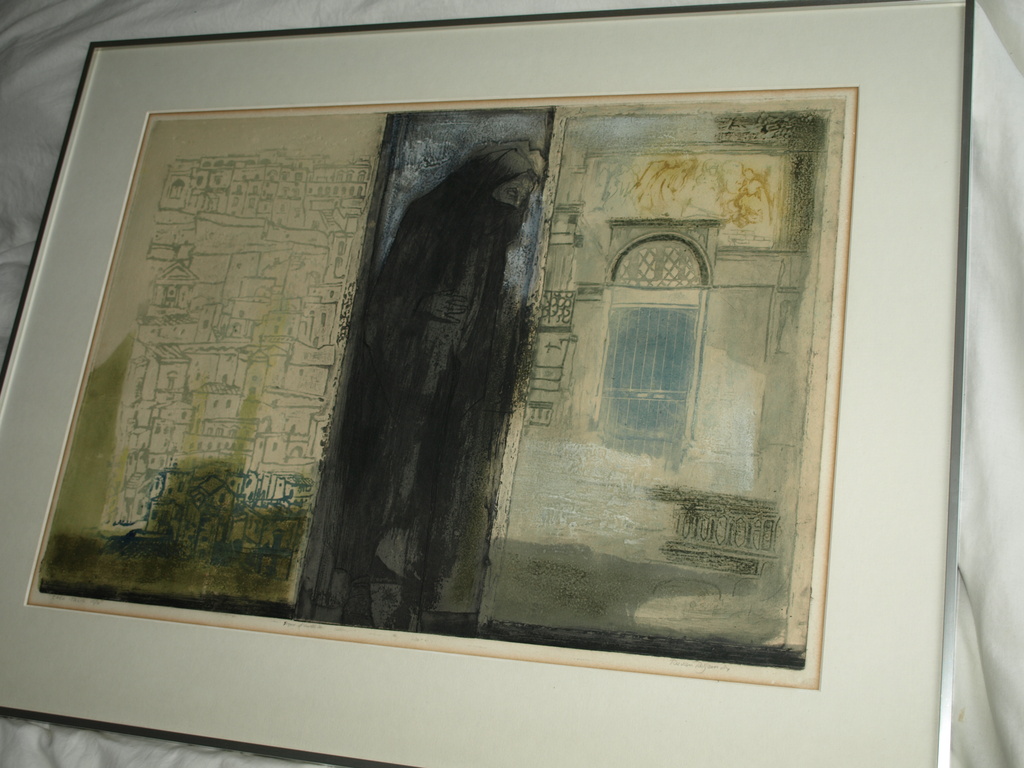 Ru van Rossem (1924-2007) : Ets en reliëfdruk – “Cara Italia” – Ingelijst - 1984 kopen? Bied vanaf 150!