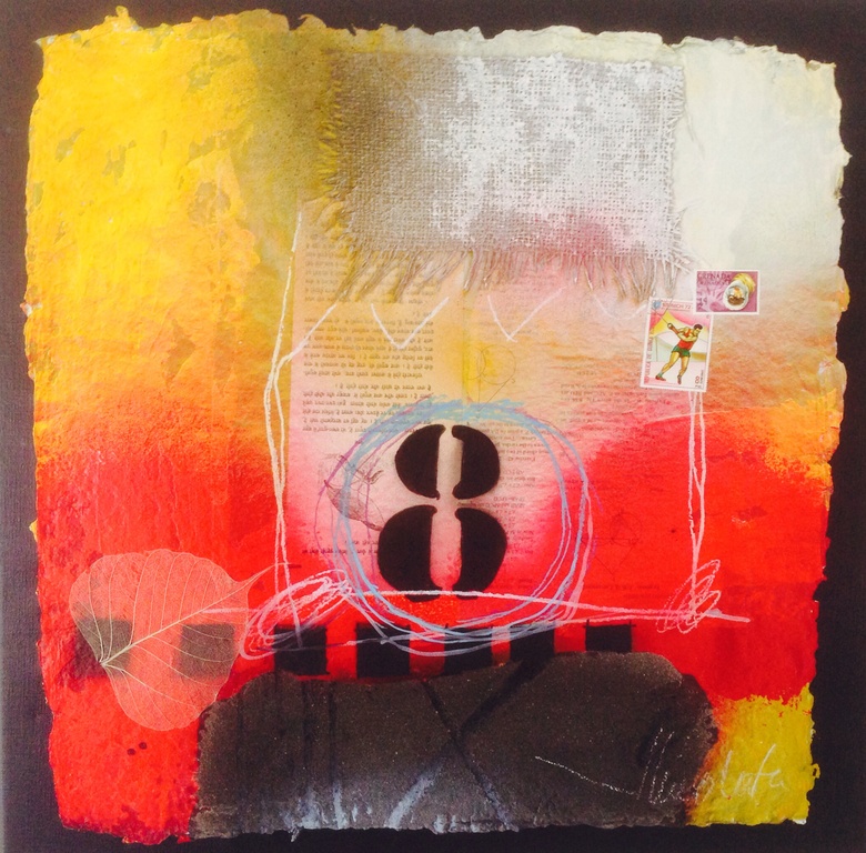 Theo koster, gemengde techniek, number eight. verkocht voor € 90!