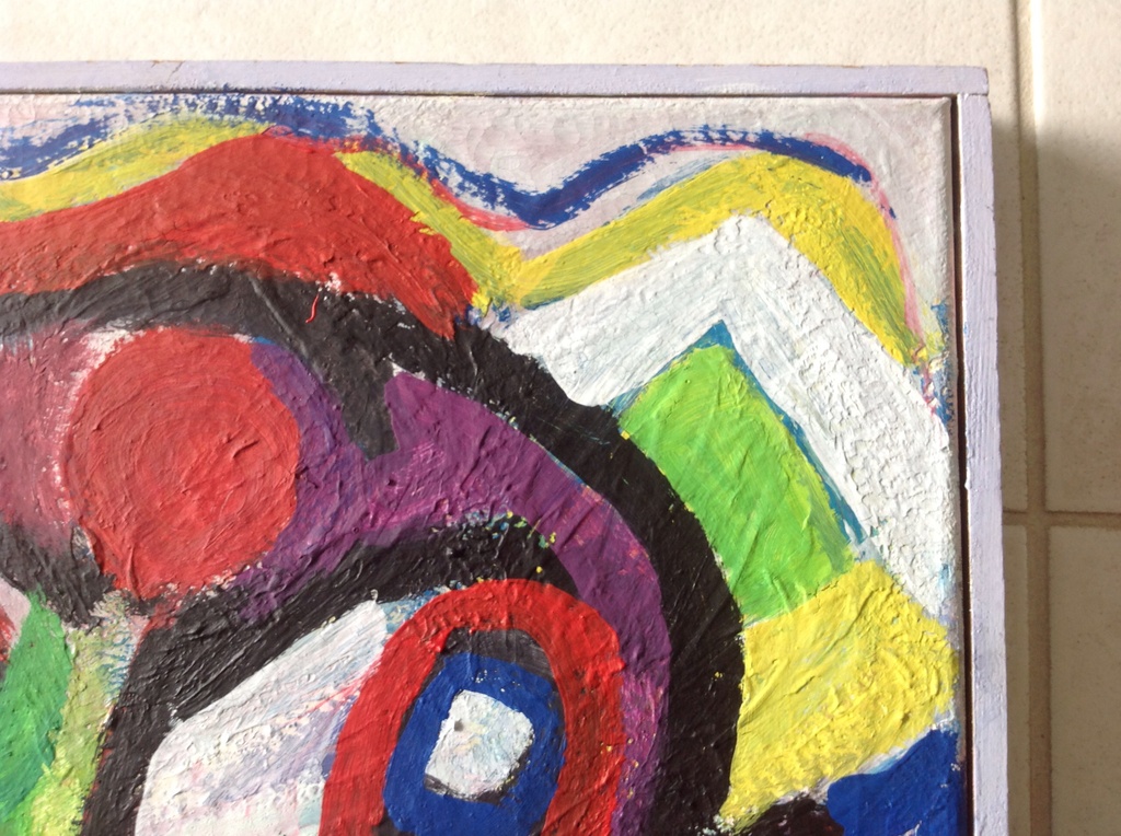 Janna: olieverf op linnen , cobra achtig werk kopen? Bied vanaf 85!