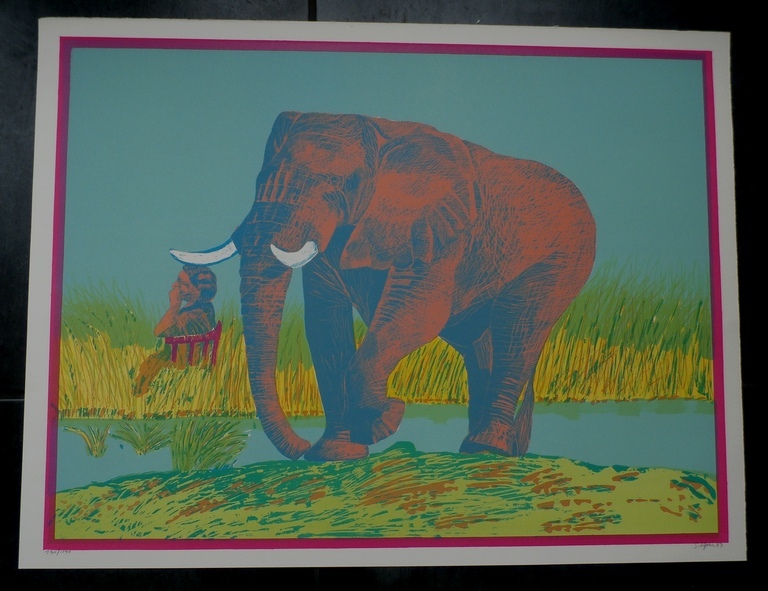  Antonio Segui - litho: Olifant bij water - 1973 kopen? Bied vanaf 55!