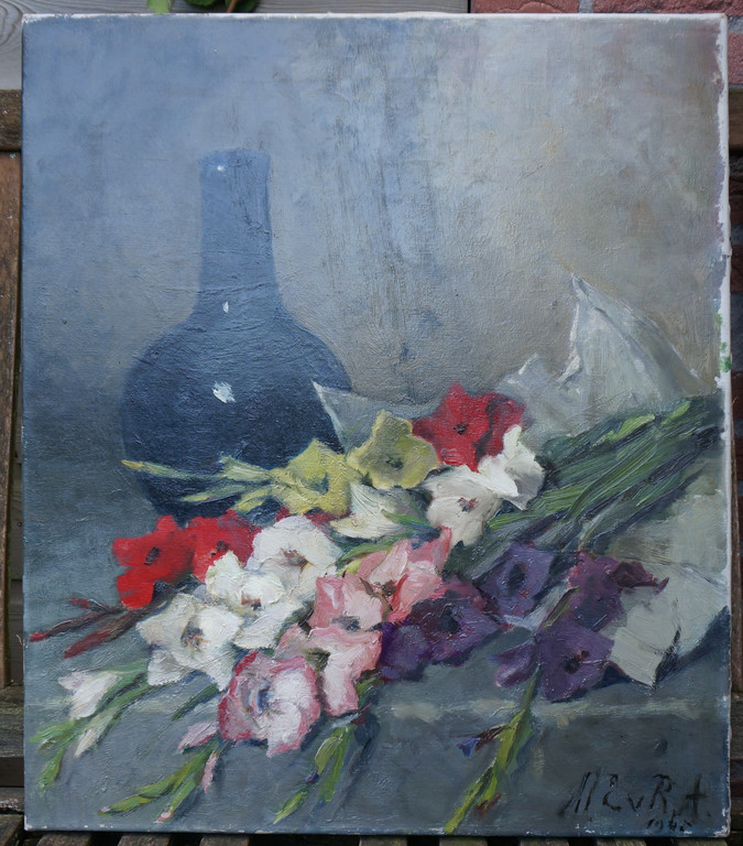 Van Regteren Altena(Amsterdamse Joffer) :olieverf,Stilleven met fles engladiolen kopen? Bied vanaf 235!
