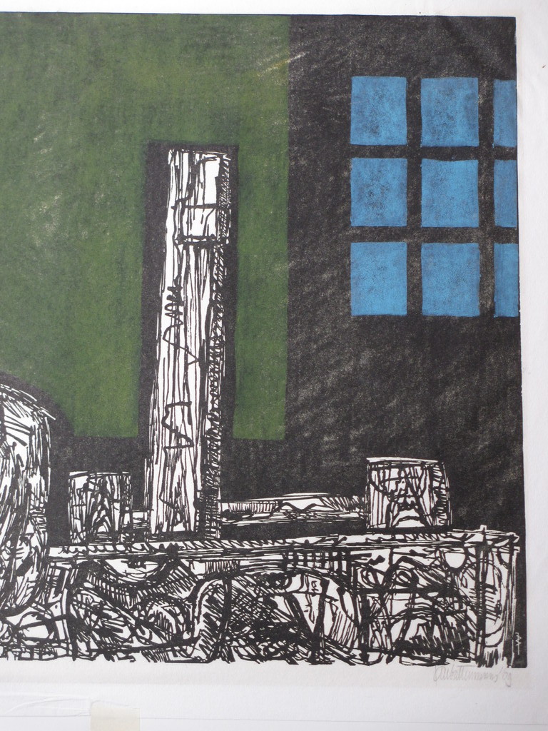 Jan Battermann - Jan Battermann, Het Atelier, Kleurenlinogravure kopen? Bied vanaf 1!