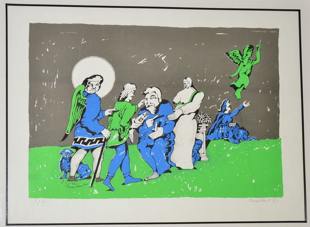 Lucebert: Zeefdruk. En hij opende hem de ogen verkocht voor € 160!